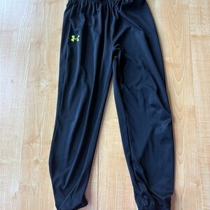 Under Armour Kids Black Joggers with Neon Logo